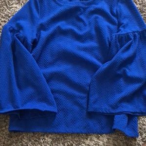 Anthropologie Sunday In Brooklyn Vibrant Blue Bell Sleeve Top